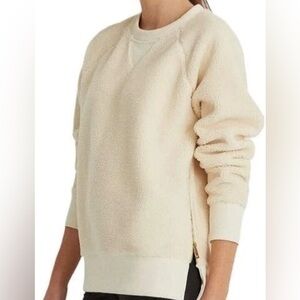 Lauren Ralph Lauren Women’s Faux-Shearling Crewneck Pullover Sweater Sz L Cream